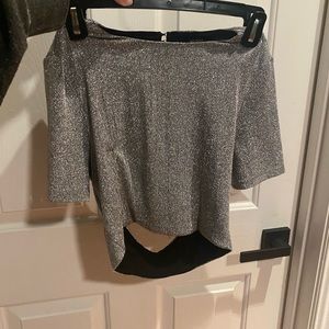 silver sparkly shirt and skirt set!